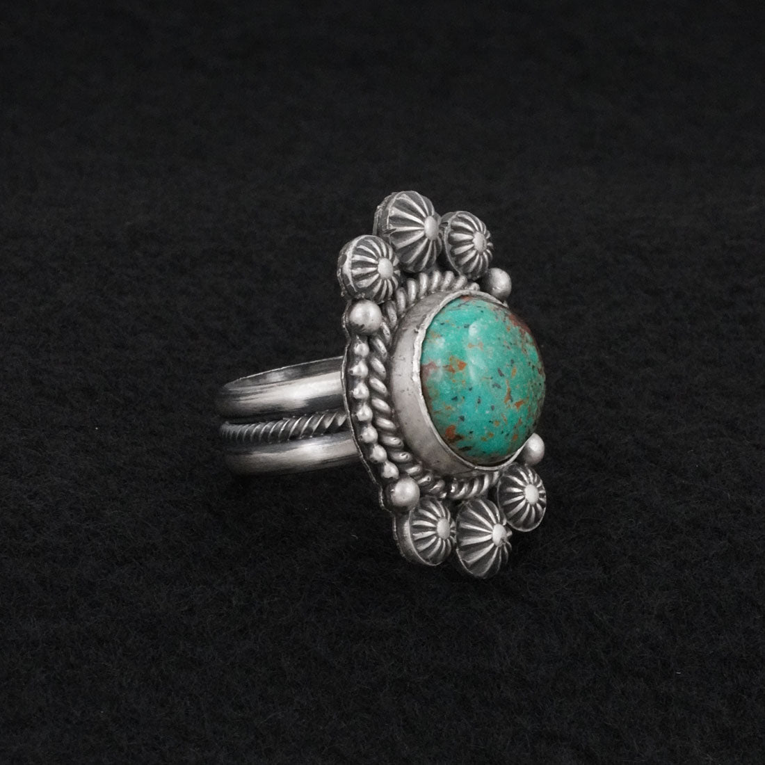 Michael Calladitto Turquoise & Sterling Silver Ring Size 6.5