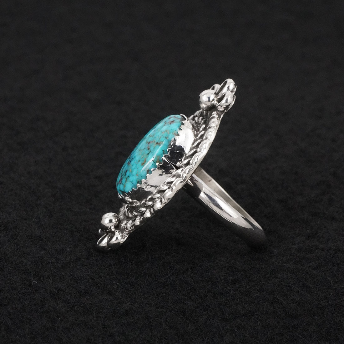 Phil Nez Turquoise & Sterling Silver Ring Adj.