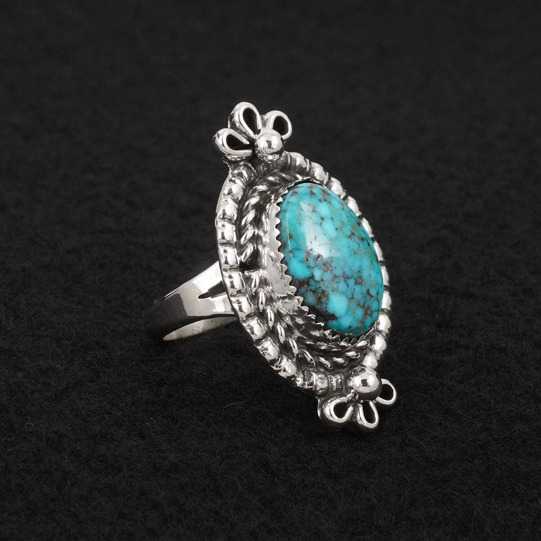 Phil Nez Turquoise & Sterling Silver Ring Adj.