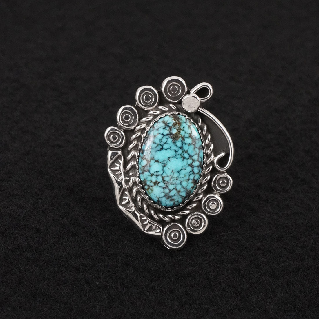 Phil Nez Turquoise & Sterling Silver Ring Adj.