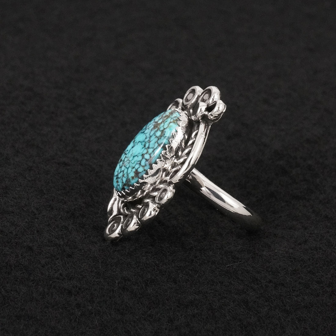 Phil Nez Turquoise & Sterling Silver Ring Adj.