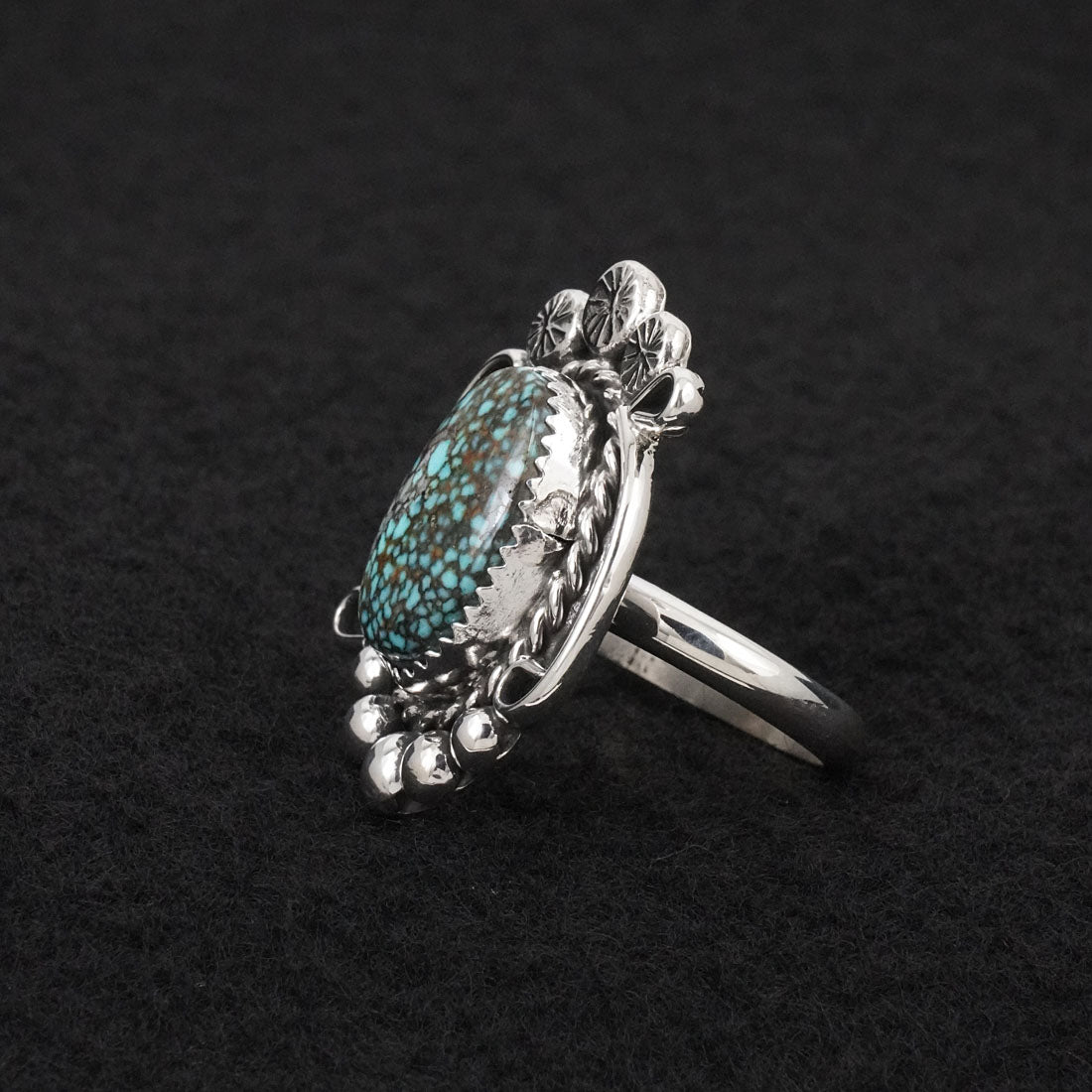 Phil Nez Turquoise & Sterling Silver Ring Adj.