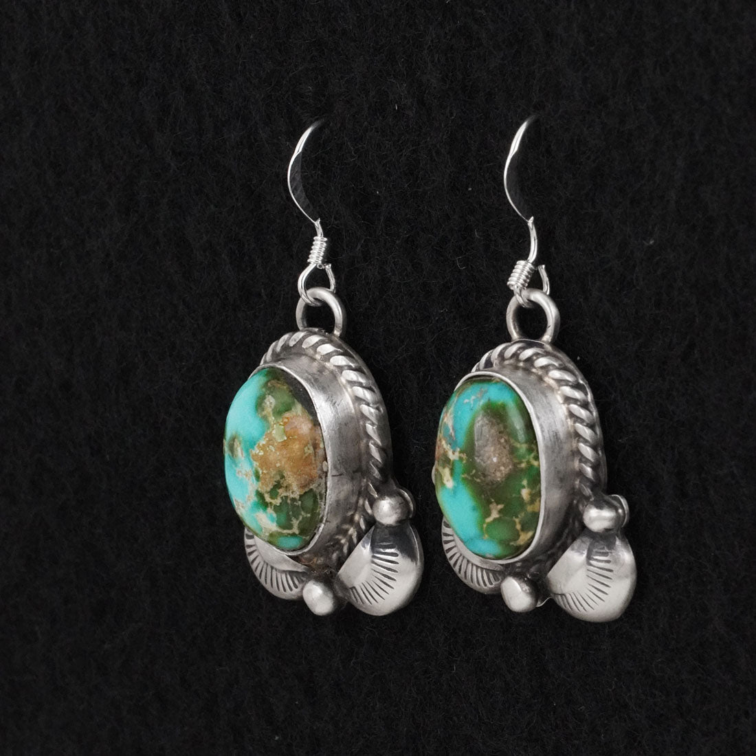 Vernon Johnson Turquoise & Sterling Silver Squash Blossom Set