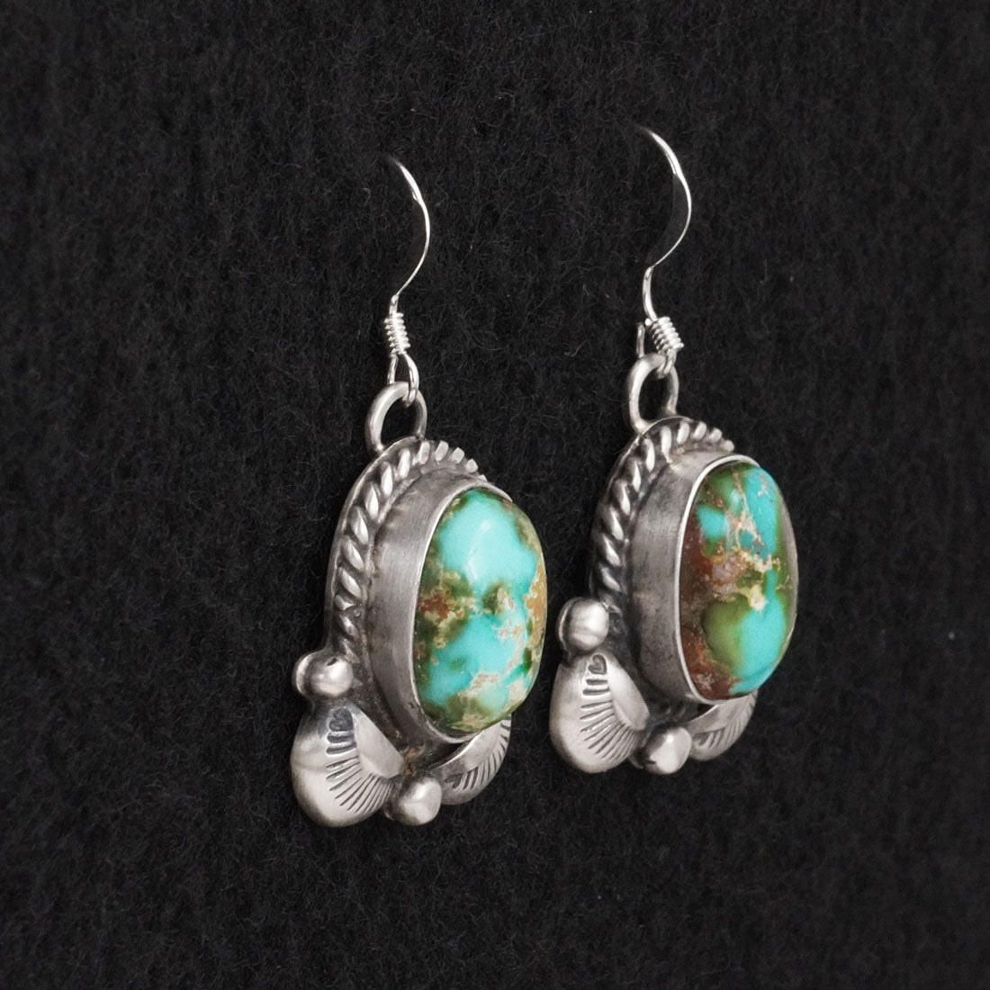 Vernon Johnson Turquoise & Sterling Silver Squash Blossom Set