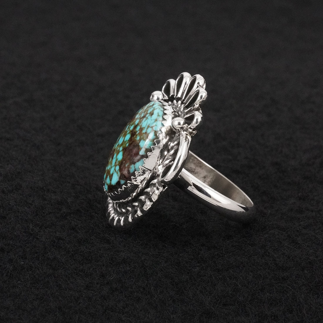 Phil Nez Turquoise & Sterling Silver Ring Adj.