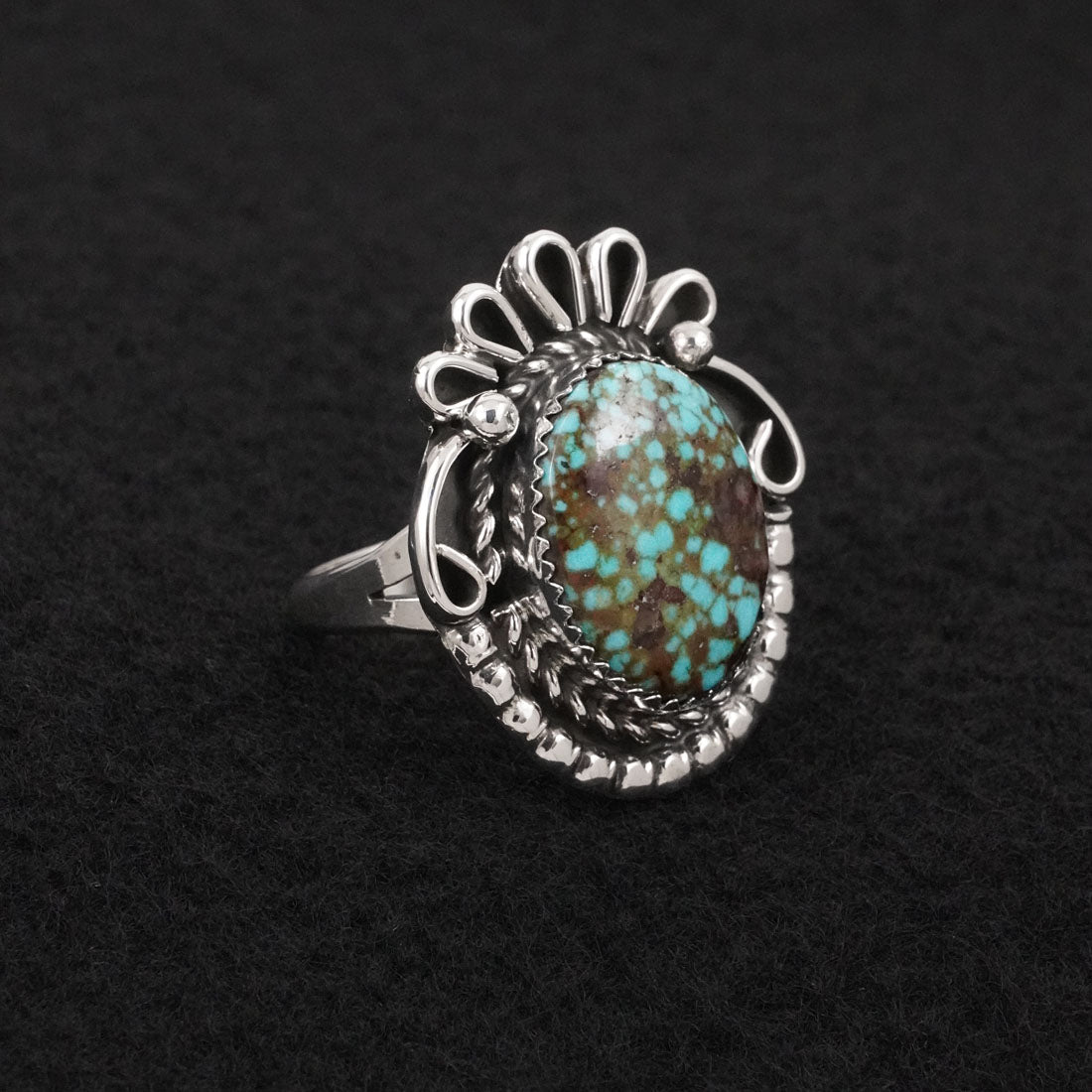 Phil Nez Turquoise & Sterling Silver Ring Adj.