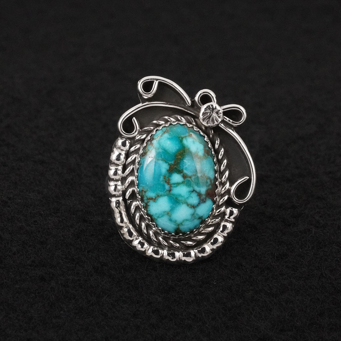 Phil Nez Turquoise & Sterling Silver Ring Adj.
