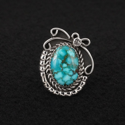 Phil Nez Turquoise & Sterling Silver Ring Adj.