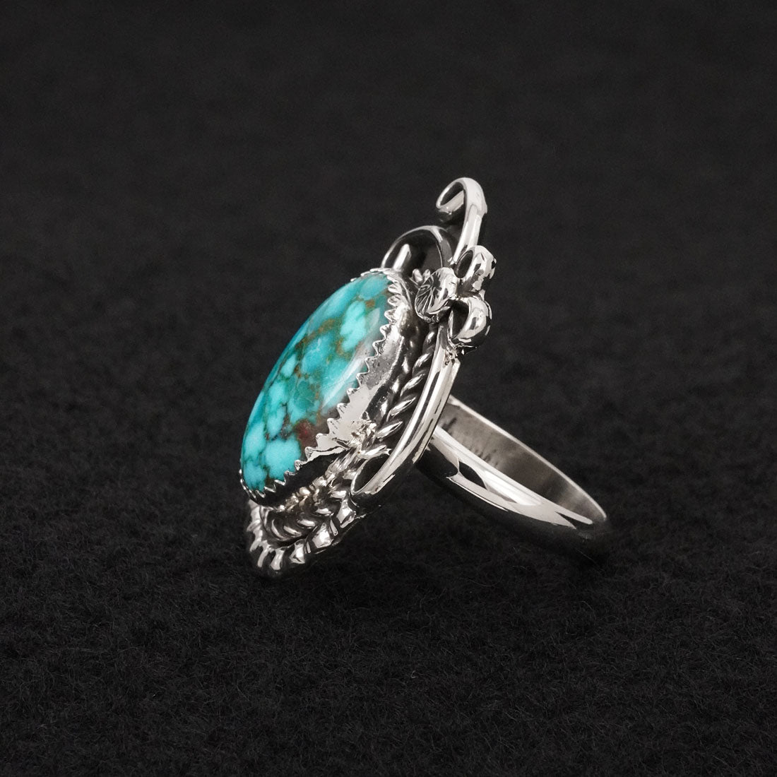 Phil Nez Turquoise & Sterling Silver Ring Adj.