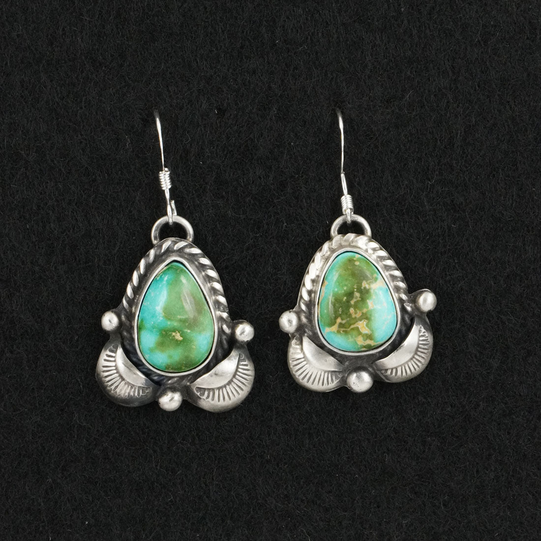 Vernon Johnson Turquoise & Sterling Silver Squash Blossom Set