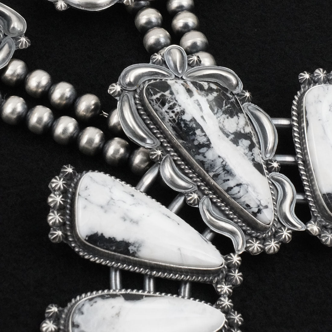 Raymond Delgarito White Buffalo & Sterling Silver Necklace Set