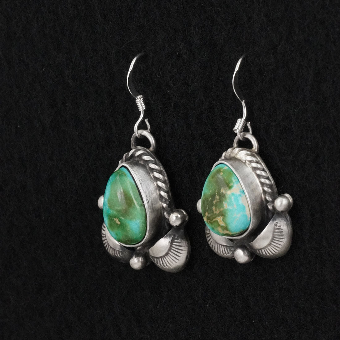 Vernon Johnson Turquoise & Sterling Silver Squash Blossom Set