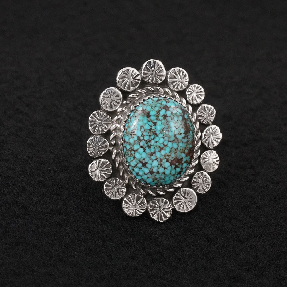 Phil Nez Turquoise & Sterling Silver Ring Adj.