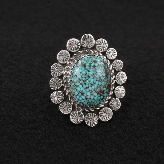 Phil Nez Turquoise & Sterling Silver Ring Adj.