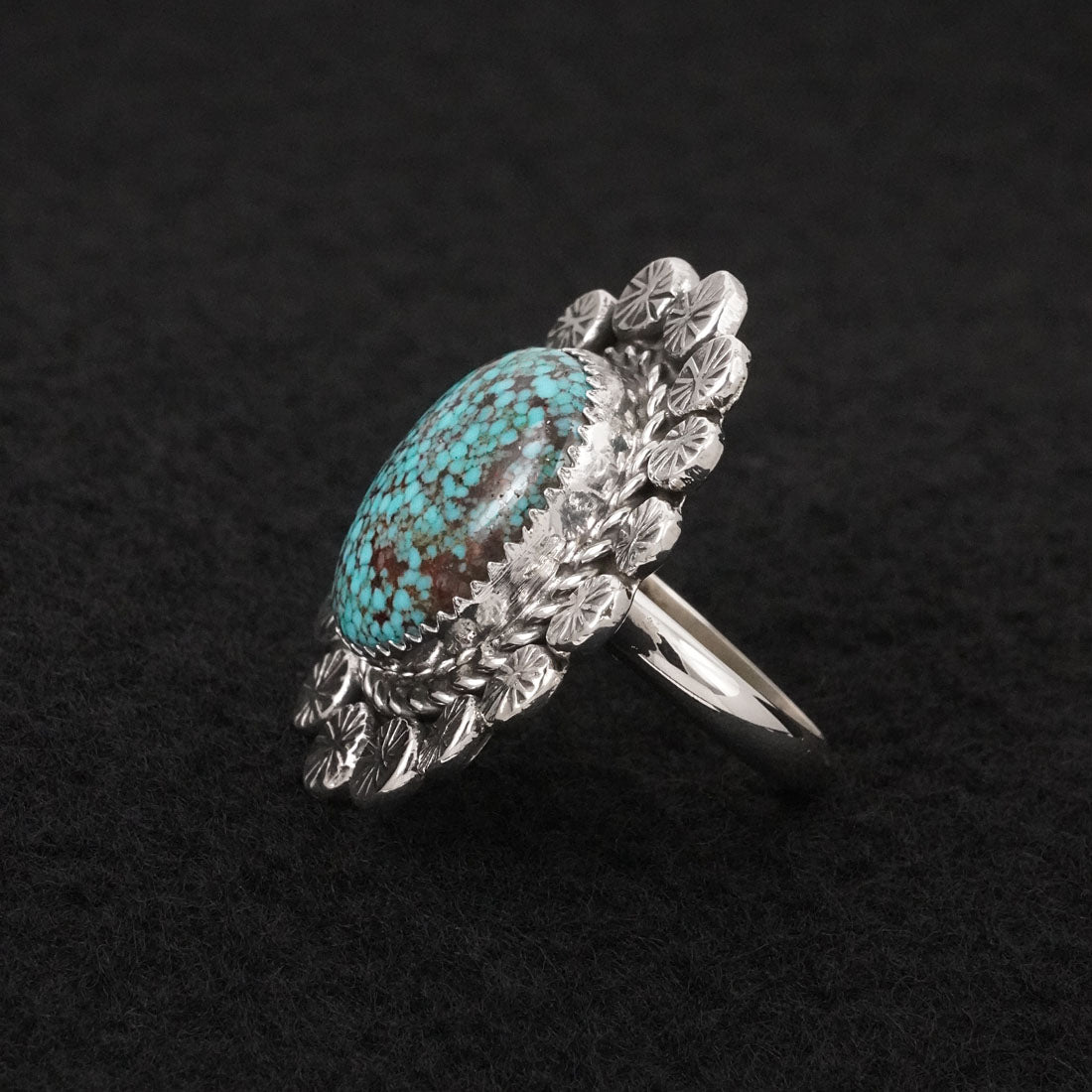 Phil Nez Turquoise & Sterling Silver Ring Adj.