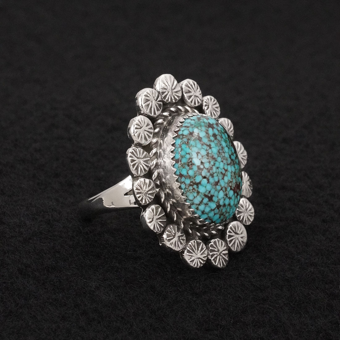 Phil Nez Turquoise & Sterling Silver Ring Adj.