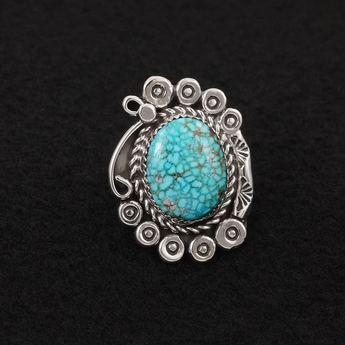 Phil Nez Turquoise & Sterling Silver Ring Adj.