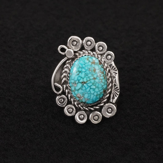 Phil Nez Turquoise & Sterling Silver Ring Adj.