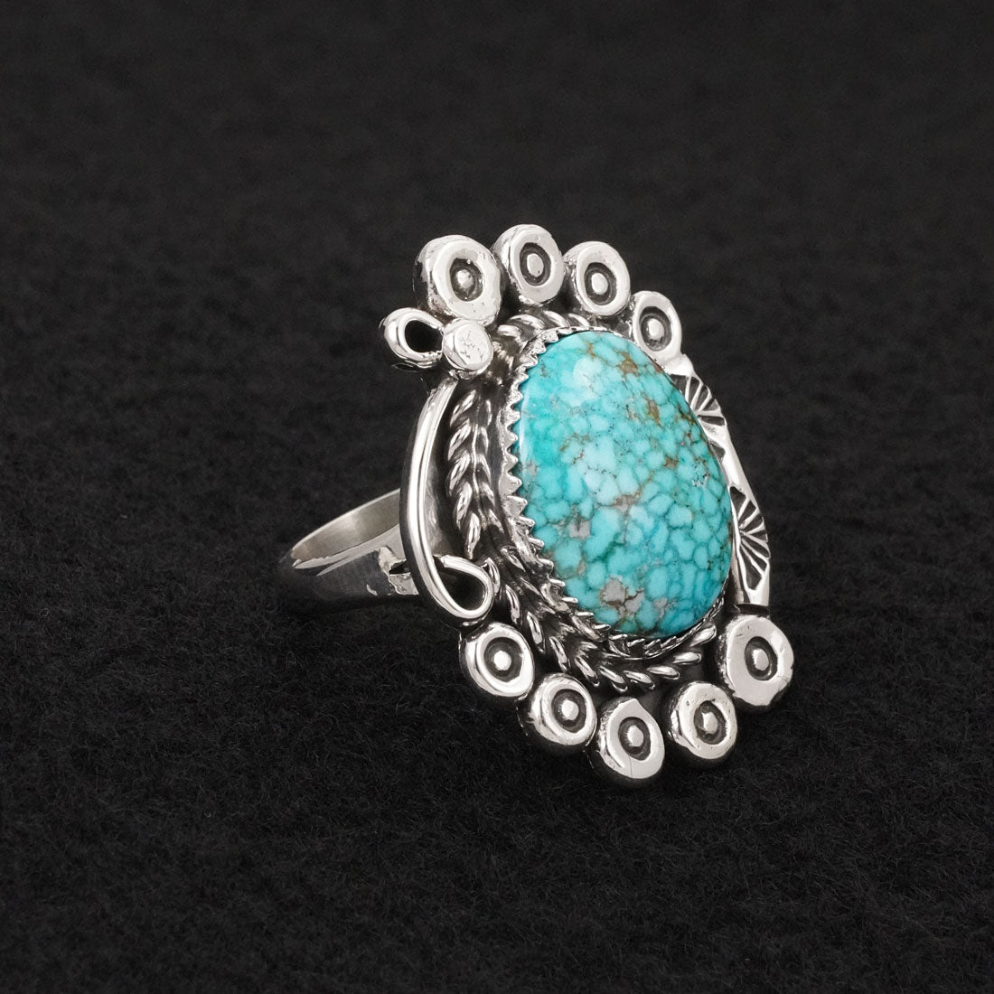 Phil Nez Turquoise & Sterling Silver Ring Adj.