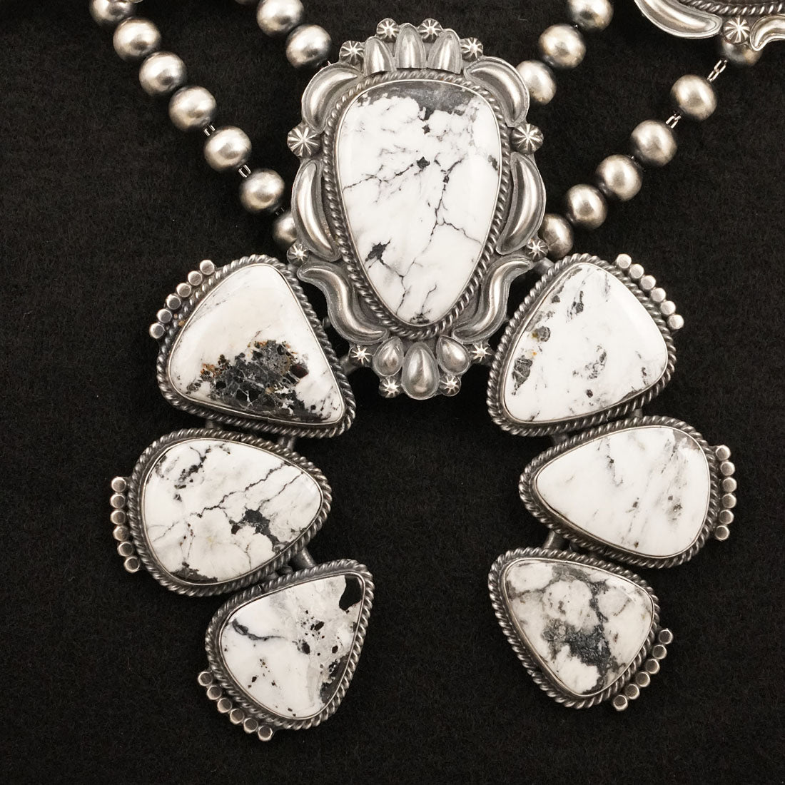 Raymond Delgarito White Buffalo & Sterling Silver Necklace Set
