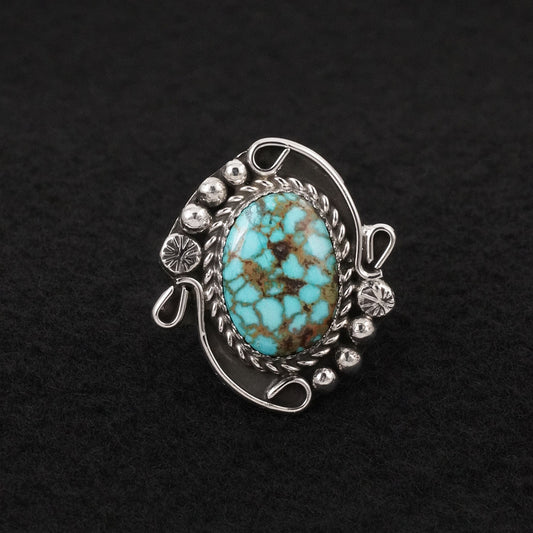 Phil Nez Turquoise & Sterling Silver Ring Adj.