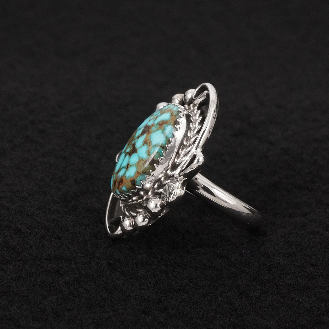 Phil Nez Turquoise & Sterling Silver Ring Adj.