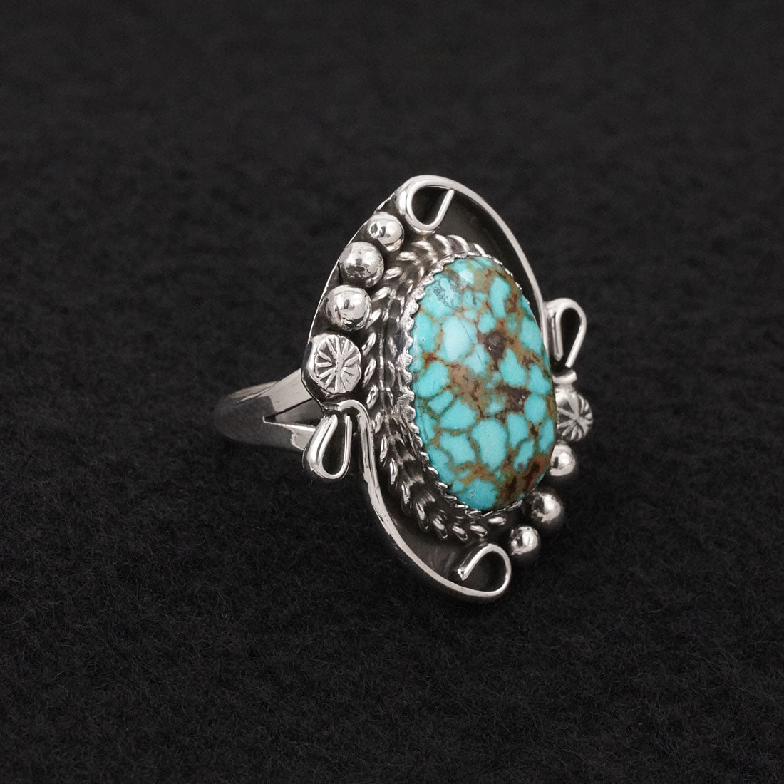 Phil Nez Turquoise & Sterling Silver Ring Adj.