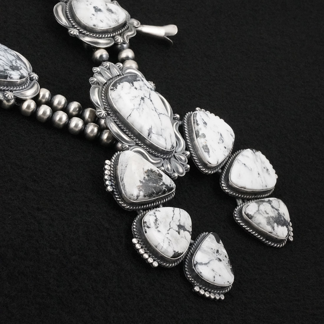 Raymond Delgarito White Buffalo & Sterling Silver Necklace Set