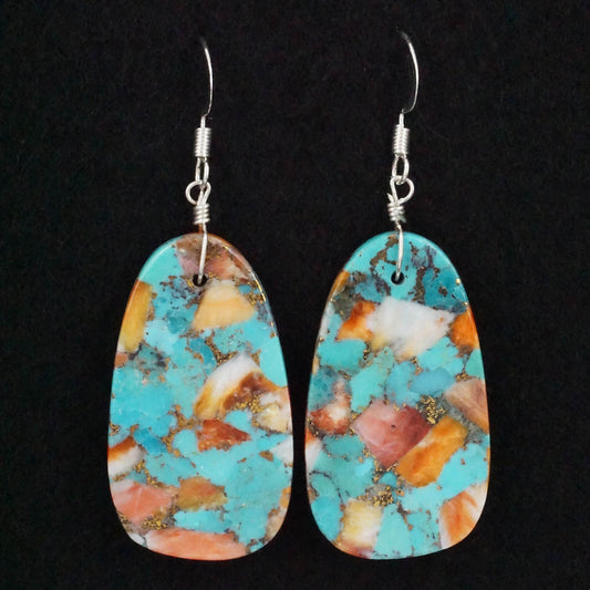 Lupe Lovato Turquoise & Spiny Oyster Earrings