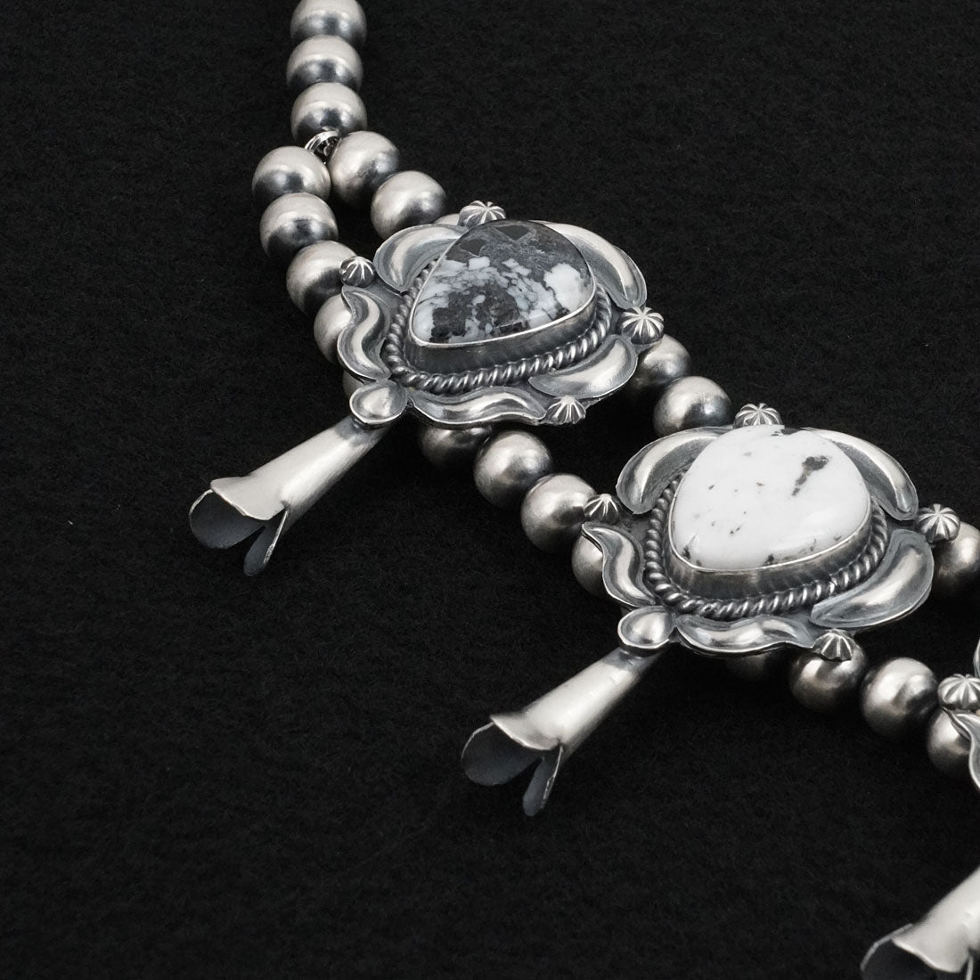 Raymond Delgarito White Buffalo & Sterling Silver Necklace Set