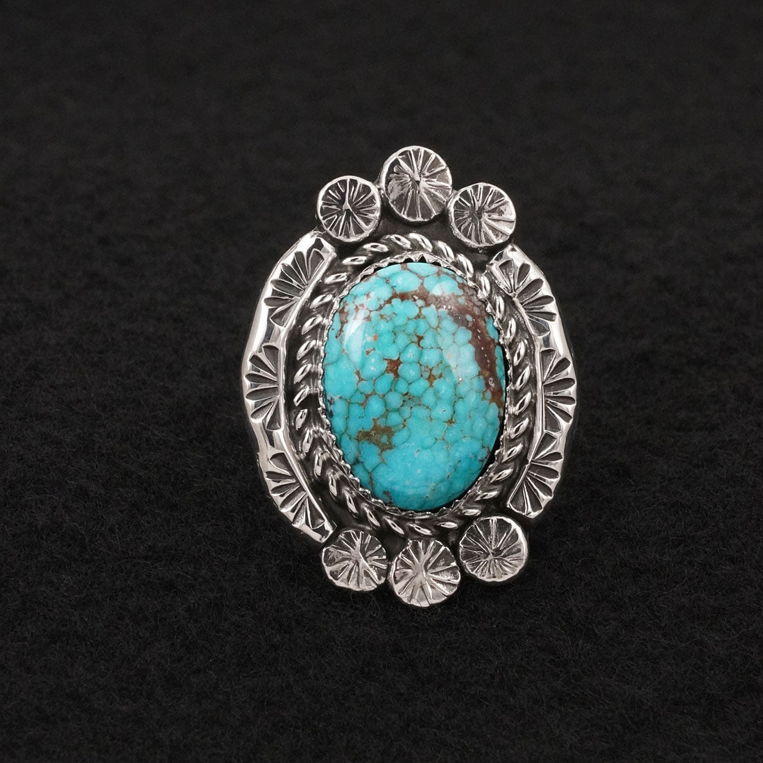 Phil Nez Turquoise & Sterling Silver Ring Adj.