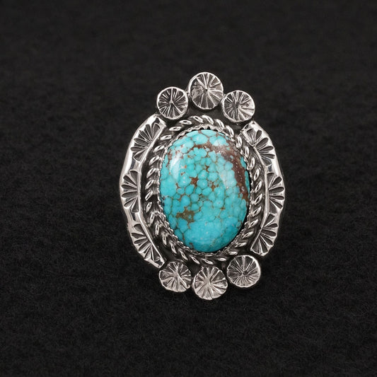 Phil Nez Turquoise & Sterling Silver Ring Adj.