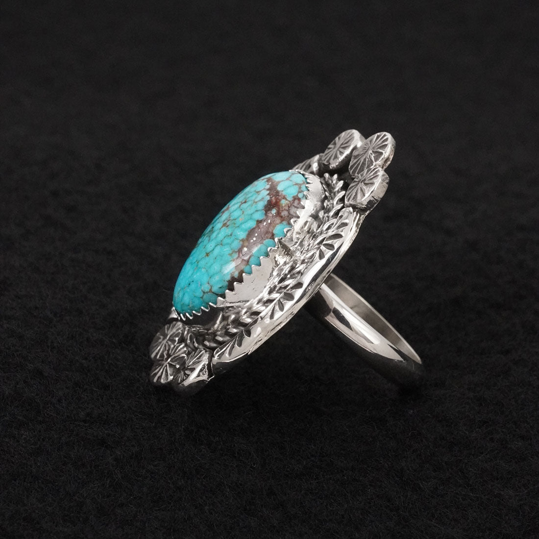 Phil Nez Turquoise & Sterling Silver Ring Adj.