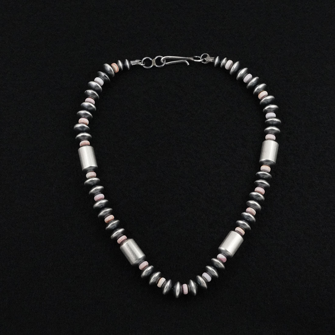 Tonisha Haley Pink Conch & Sterling Silver Navajo Pearl Necklace 16"