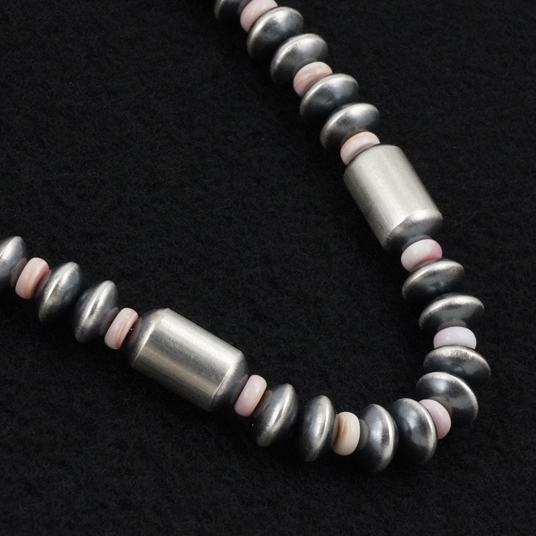 Tonisha Haley Pink Conch & Sterling Silver Navajo Pearl Necklace 16"