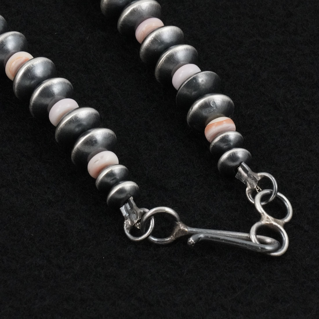 Tonisha Haley Pink Conch & Sterling Silver Navajo Pearl Necklace 16"