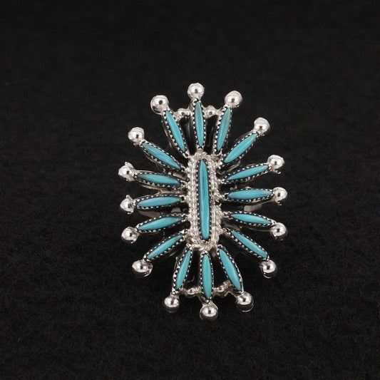 Jack Etsate Turquoise & Sterling Silver Ring Size 6.5