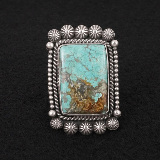 Michael Calladitto Turquoise & Sterling Silver Ring Size 7.5
