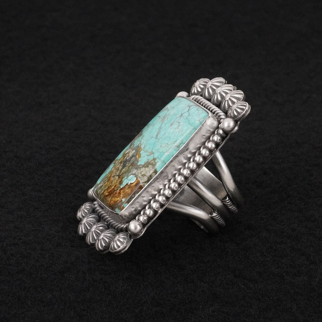 Michael Calladitto Turquoise & Sterling Silver Ring Size 7.5