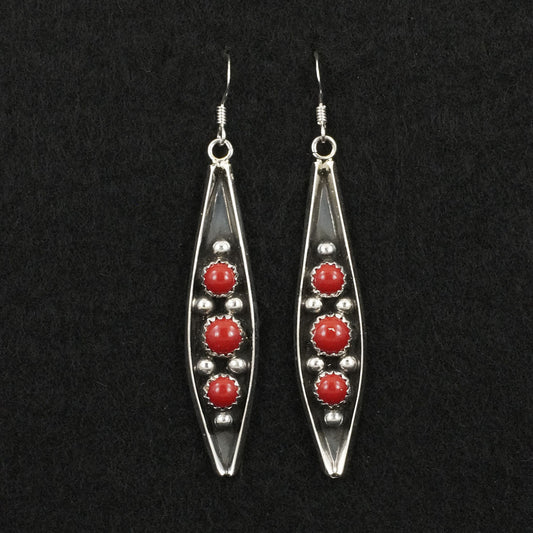 Paul Largo Coral & Sterling Silver Earrings