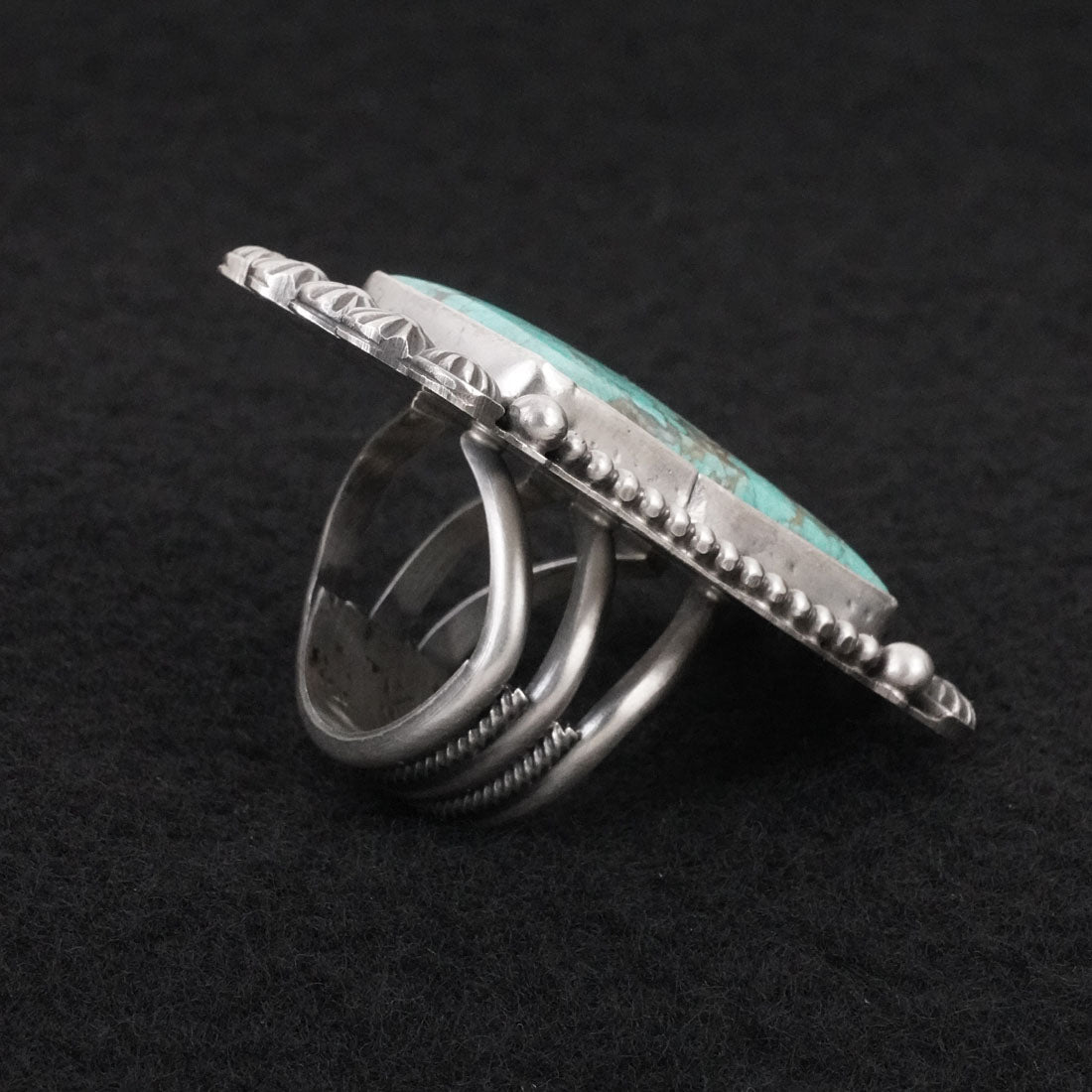 Michael Calladitto Turquoise & Sterling Silver Ring Size 7.5