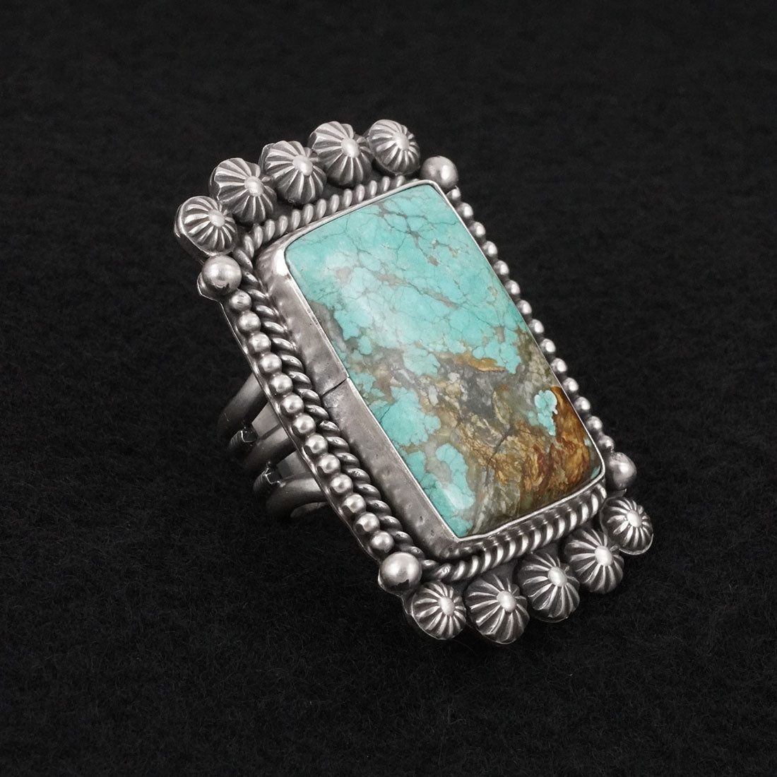 Michael Calladitto Turquoise & Sterling Silver Ring Size 7.5
