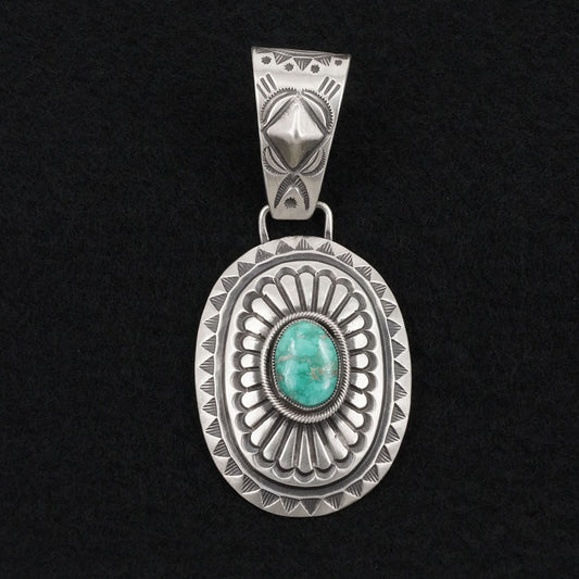 Calvin Martinez Turquoise & Sterling Silver Pendant