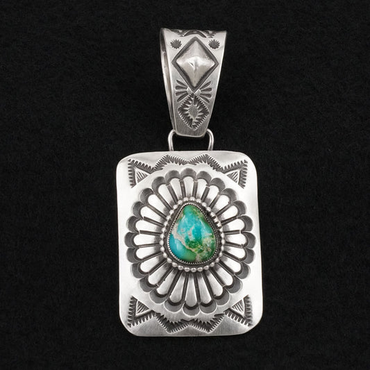 Calvin Martinez Turquoise & Sterling Silver Pendant