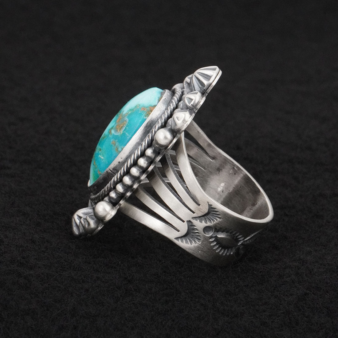 Daniel Benally Turquoise & Sterling Silver Ring Size 10