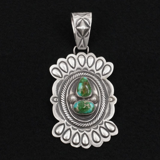 Calvin Martinez Turquoise & Sterling Silver Pendant