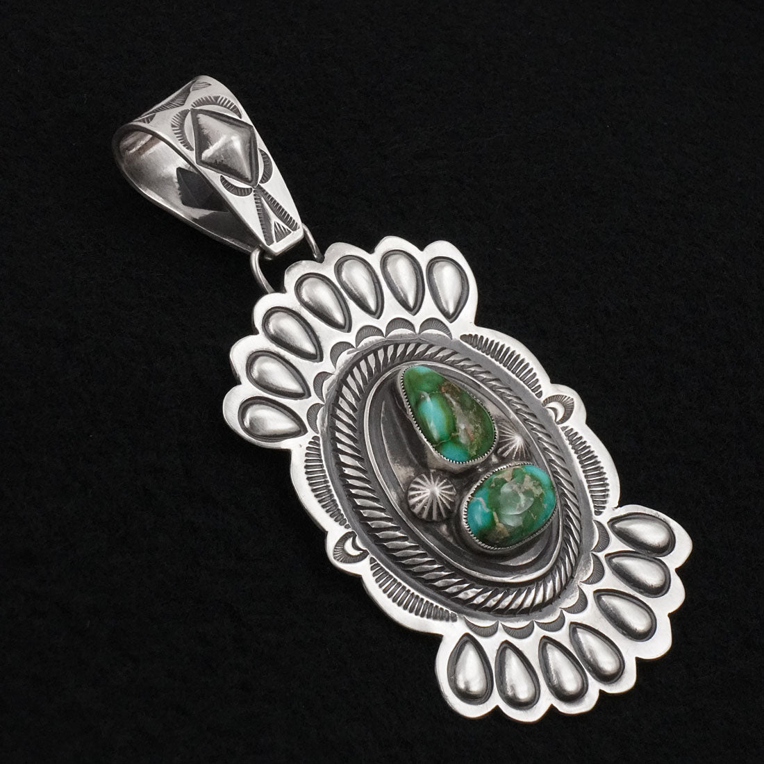 Calvin Martinez Turquoise & Sterling Silver Pendant