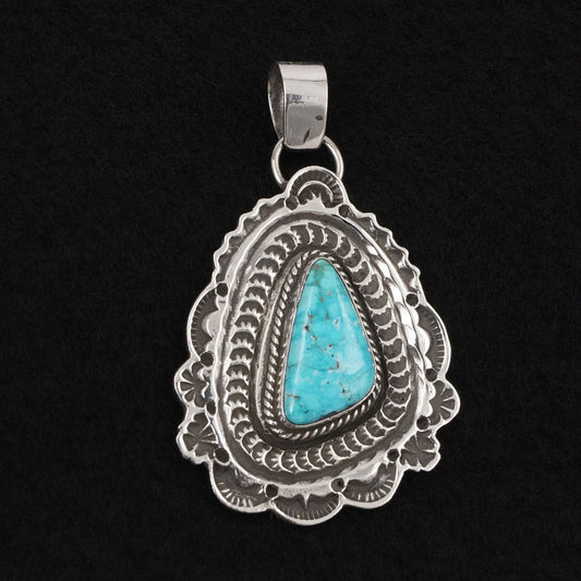 Leonard Maloney Turquoise & Sterling Silver Pendant