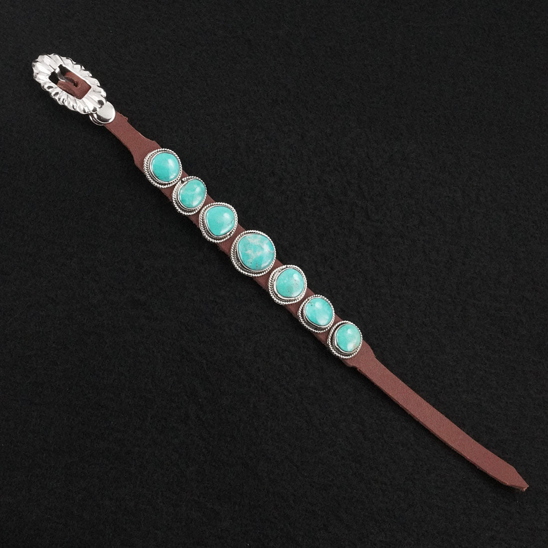 Marlene Ramone Turquoise, Sterling Silver & Leather Bracelet