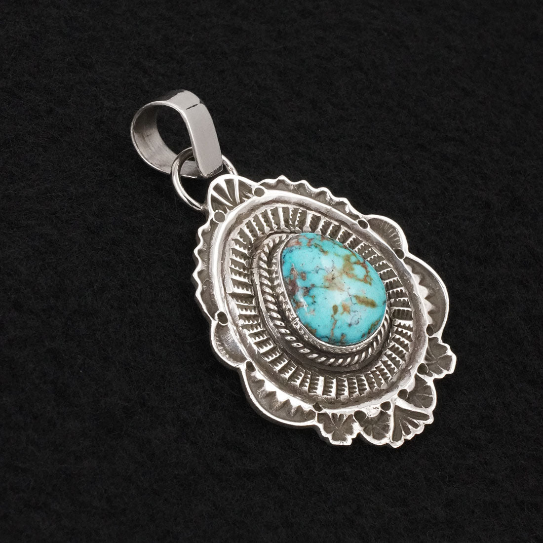 Leonard Maloney Turquoise & Sterling Silver Pendant